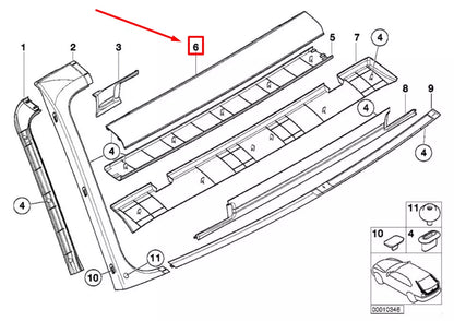 NEW BMW 5 E39 EXTERIOR UPPER TRUNK LID TRIM 51498190693 8190693 ORIGINAL