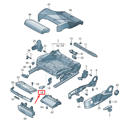new audi a5 f5 front left seat rake adjustment handle 8w0881091mg6 original