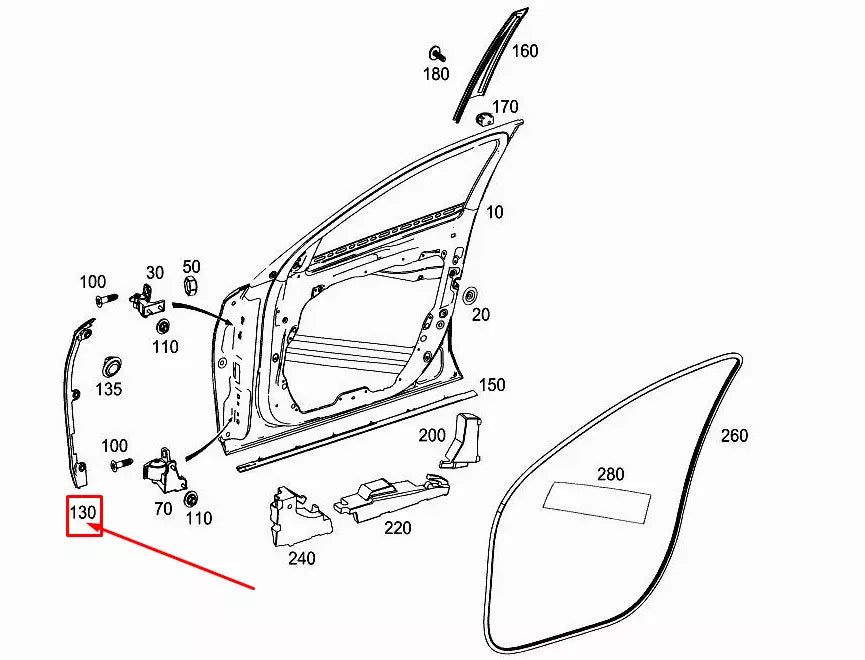 NEW MERCEDES-BENZ E W213 FRONT LEFT DOOR SEALING A2137205902 ORIGINAL
