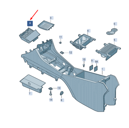 new skoda superb mk3 console front stowage compartment lhd 3v1863077a041