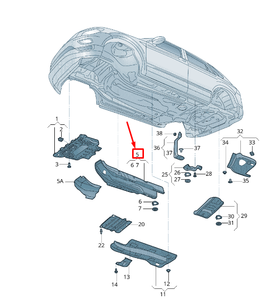 new audi q2 ga front floor pan heat shield 3q0825469 original