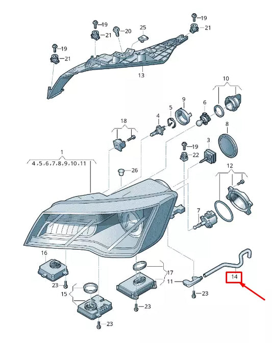 NEW AUDI A7 SPORTBACK 4G FRONT LEFT HEADLIGHT VENT HOSE 4G8941717B