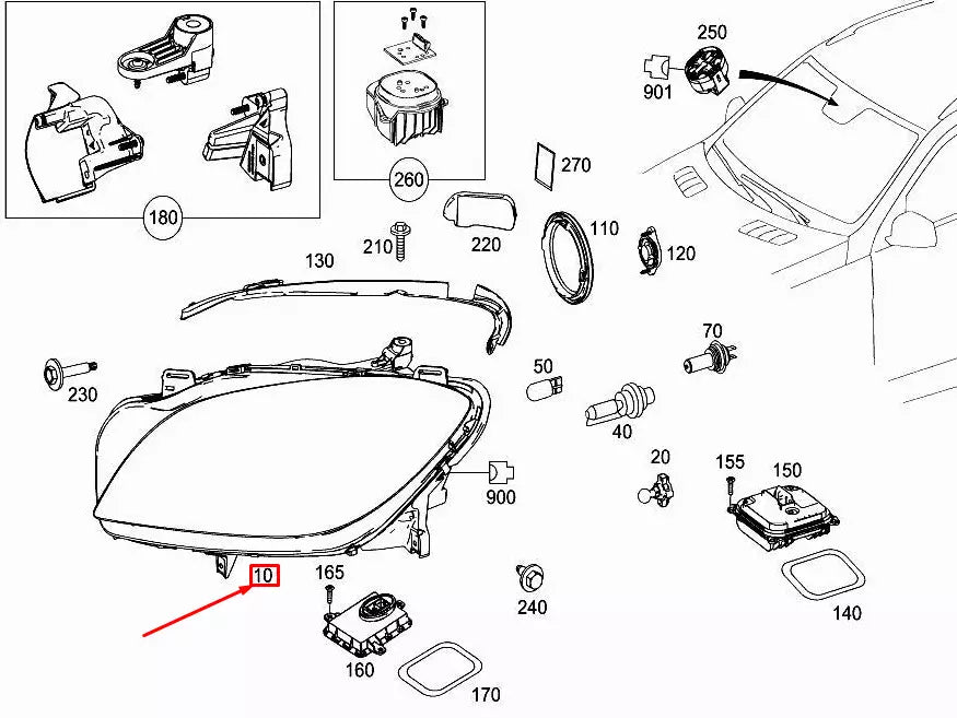NEW MERCEDES-BENZ GLE W166 FRONT RIGHT HEADLIGHT LHD A1668206759 ORIGINAL