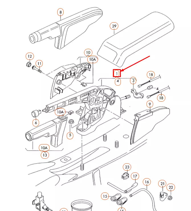 NEW AUDI TT 8J HANDBRAKE LEVER 8J0711303D ORIGINAL