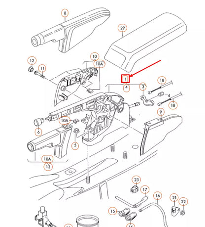 NEW AUDI TT 8J HANDBRAKE LEVER 8J0711303D ORIGINAL