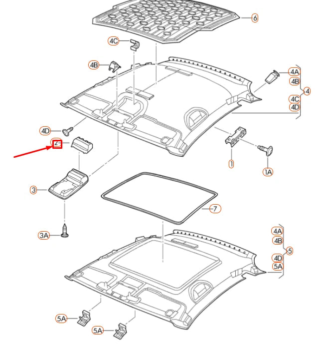 NEW VOLKSWAGEN BEETLE A5 ROOF STOWAGE COMPARTMENT 5C6868837A82V ORIGINAL