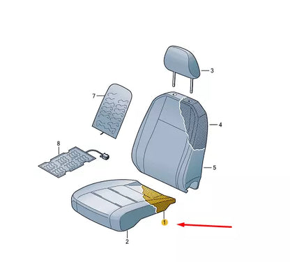 NEW VW TRANSPORTER T6 FRONT SEAT PADDING 7E0881375H