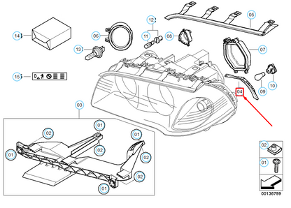 new bmw x3 e83 right headlight corner lamp gasket 63126939272 6939272 original