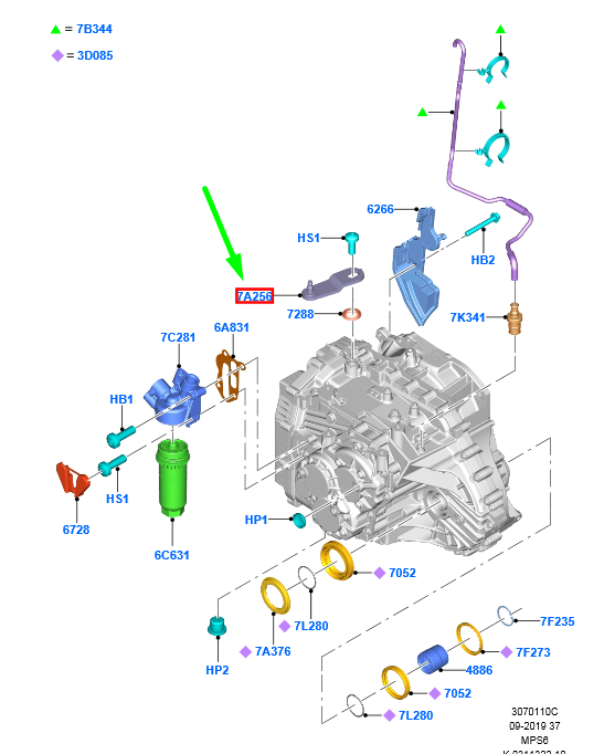 new ford mondeo mk5 manual control gear shift lever 5135557 original