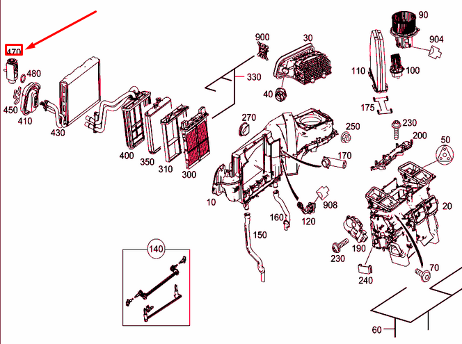 NEW MERCEDES-BENZ C W204 A/C EXPANSION VALVE LHD A2128300284 ORIGINAL