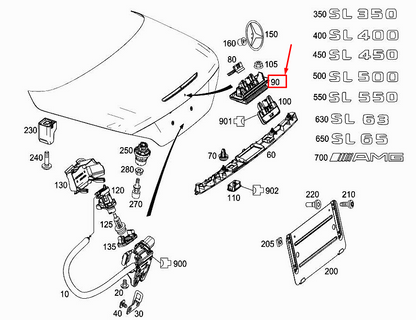 new mercedes-benz sl r231 rear tailgate release handle a2317500593 original