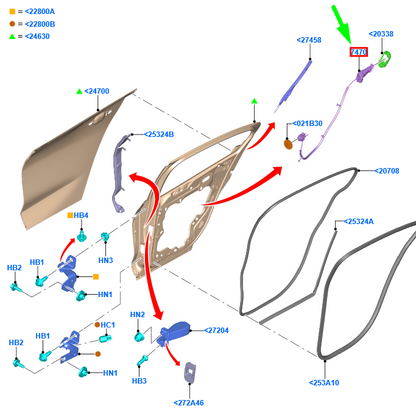 new ford focus mk4 rear left door protector 2282661 jx7b-a247b51-ab original