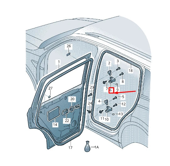 NEW AUDI Q2 GA REAR LEFT LOWER DOOR HINGE 8V5833403C
