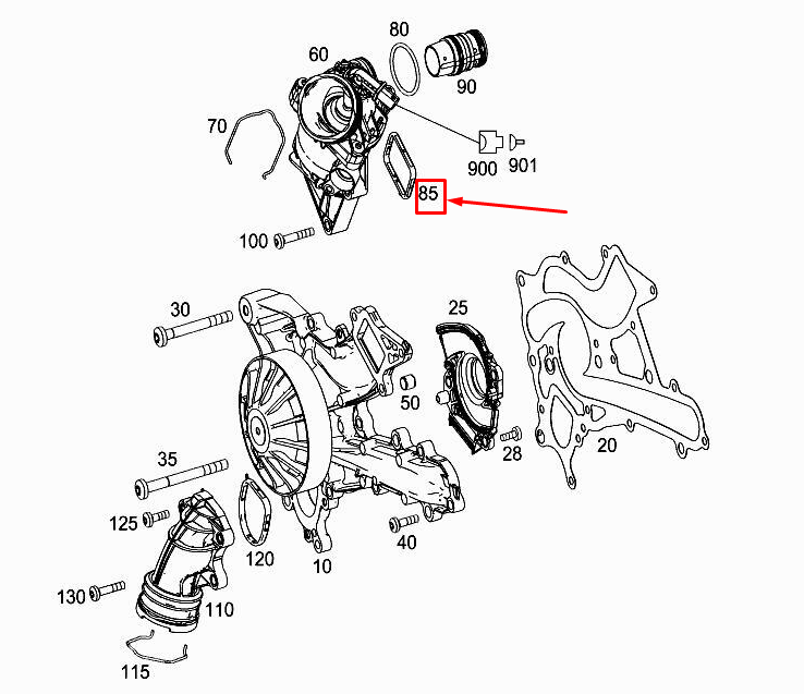 new mercedes-benz c coupe c205 thermostat housing gasket a2762010680 original