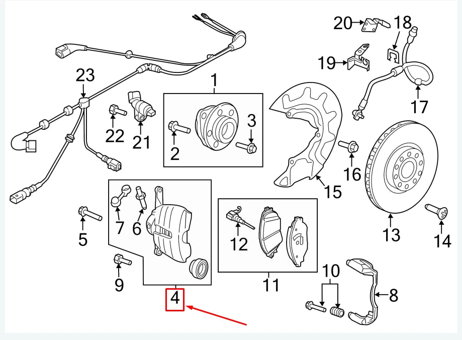 NEW VW GOLF VII 5G MK7 FRONT RIGHT BRAKE CALIPER 5QM615124 ORIGINAL