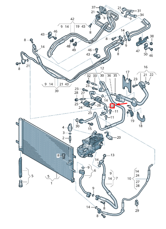 new audi a6 avant c7 a/c refrigerant hose 4g0260710al original