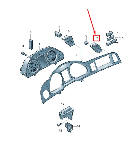 NEW AUDI A6 AVANT C6 GLOVE BOX LAMP SWITCH LHD 4F1927227BVUV ORIGINAL