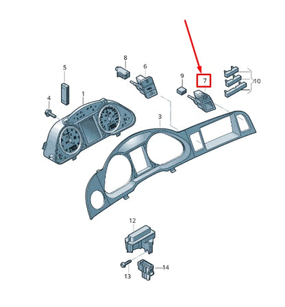 NEW AUDI A6 AVANT C6 GLOVE BOX LAMP SWITCH LHD 4F1927227BVUV ORIGINAL