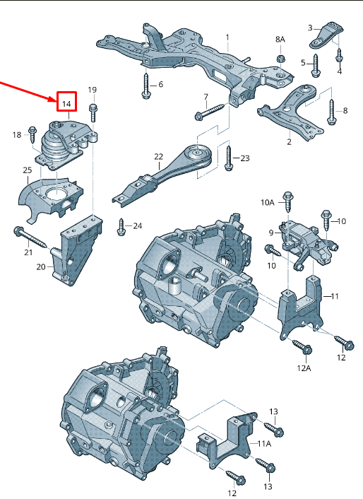 new volkswage polo 6r 6c right side engine mount 6r0199167r original