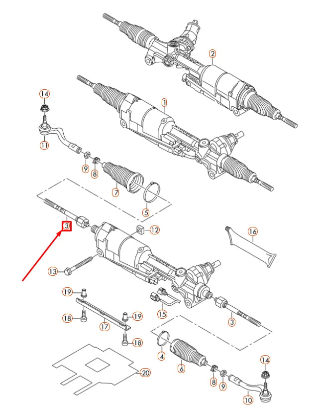 NEW AUDI A4 B8 STEERING GEAR TRACK ROD 4H0422810A ORIGINAL