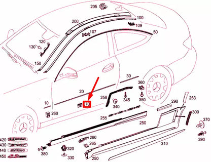 NEW MERCEDES-BENZ C COUPE C204 FRONT DOOR SILL MOUNTING CLIP A0019913271
