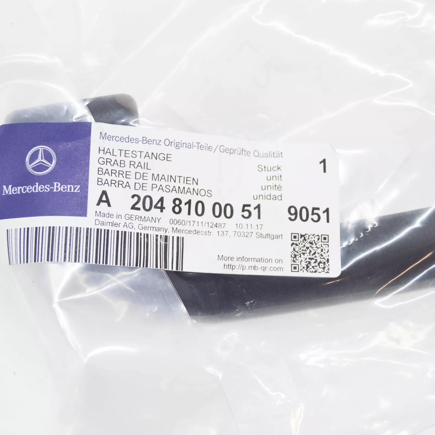 NEW MERCEDES-BENZ C W204 FRONT ROOF HANDLE GRAB BAR A20481000519051 ORIGINAL