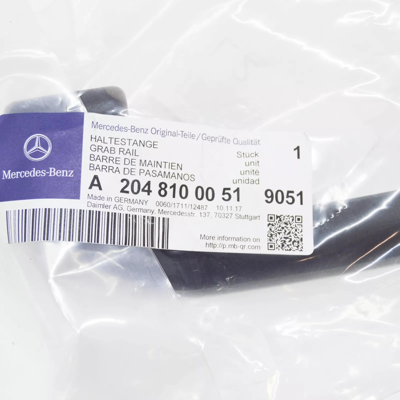 NEW MERCEDES-BENZ C W204 FRONT ROOF HANDLE GRAB BAR A20481000519051 ORIGINAL
