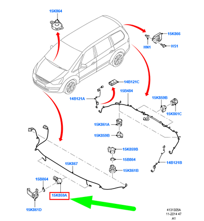 new ford galaxy mk2 front inner parking aid system sensor 1765444 original