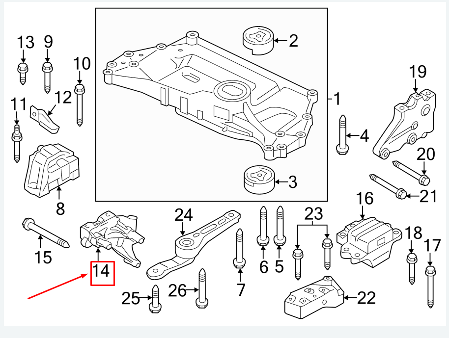 NEW VW BEETLE 5C RIGHT ENGINE MOUNT BRACKET 06K199207A ORIGINAL