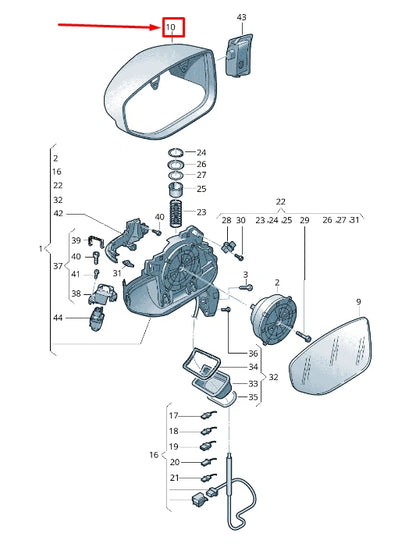 NEW AUDI A6 4A C8 FRONT LEFT DOOR MIRROR CAP RHD 4N2857527BGRU