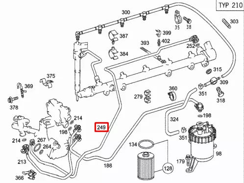 NEW MERCEDES-BENZ C-CLASS W203 FUEL PIPE A6120703332 2007 2.7 DIESEL ORIGINAL