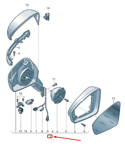 NEW VW TIGUAN ALLSPACE AD MK2 FRONT RIGHT MIRROR FRAME LHD 5NN857508P9B9