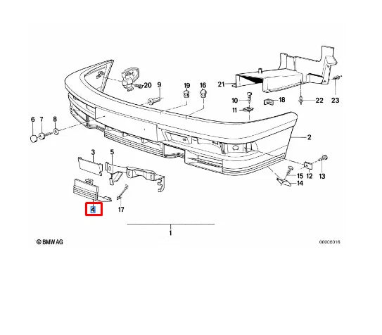 NEW BMW 5 E28 M FRONT BUMPER RIGHT COVERING 51111934658 1934658 ORIGINAL