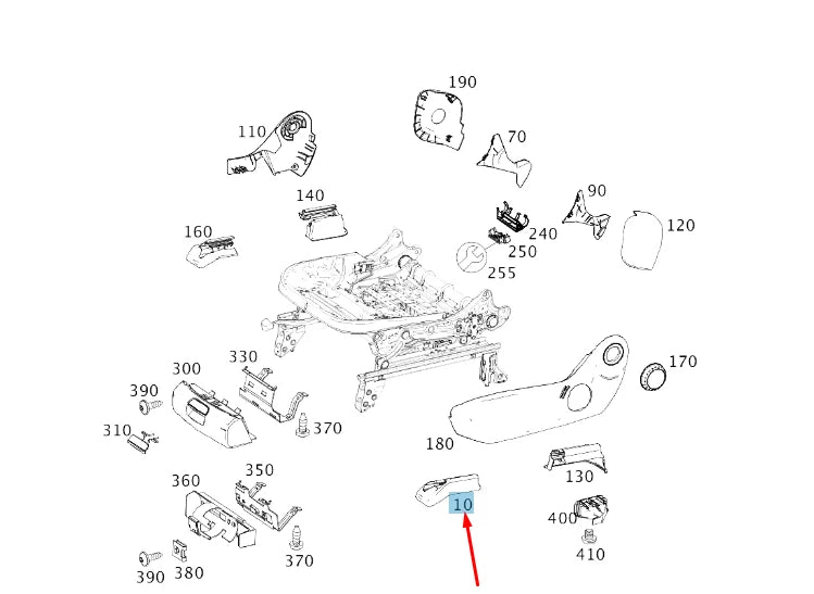 NEW MB GLA X156 FRONT RIGHT SEAT OUTER RAIL COVER A17691902009H68 ORIGINAL