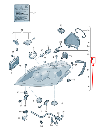 new audi tt 8j front left headlight lhd 8j0941029am original