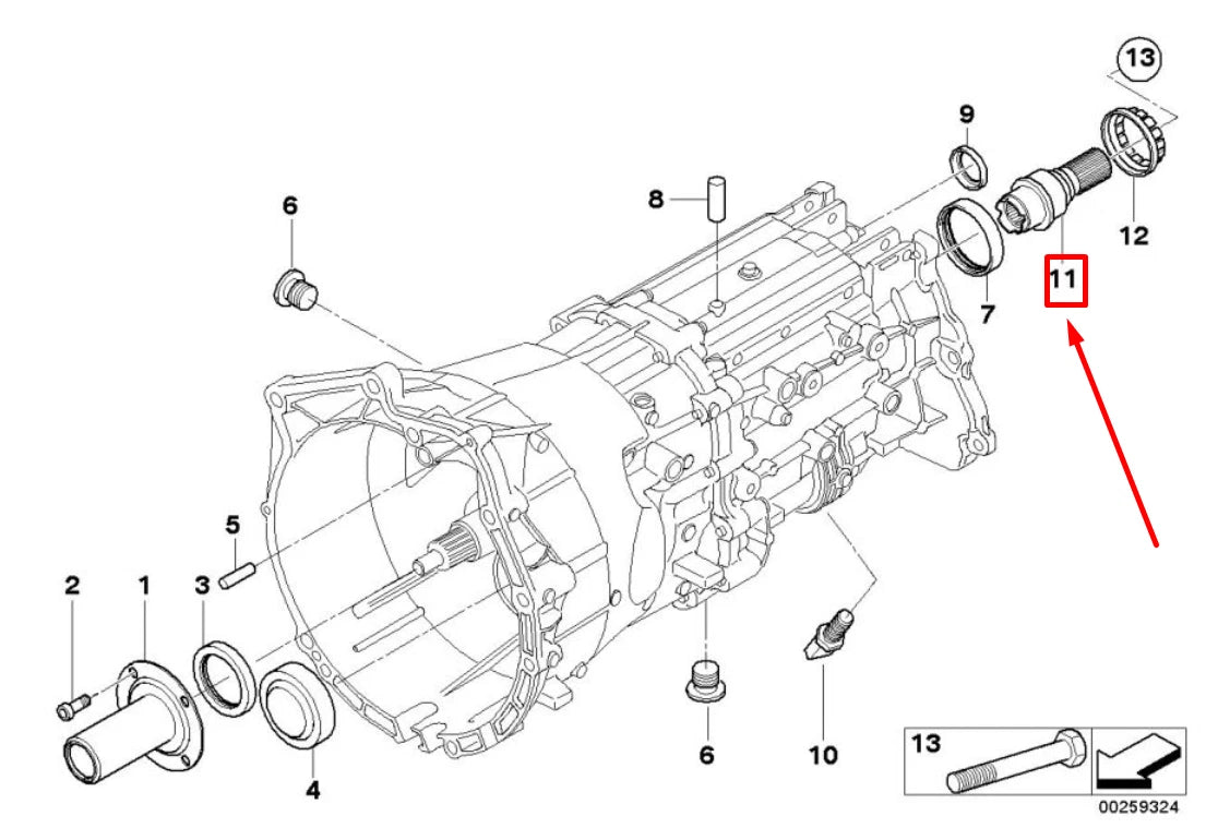 NEW BMW 5 E60 TRANSMISSION ADAPTER OUTPUT SHAFT 7557292 23117557292 ORIGINAL