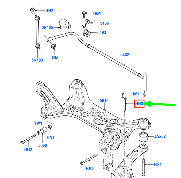 new ford transit mk3 front cross member bolt w706292-s442 1490676 original