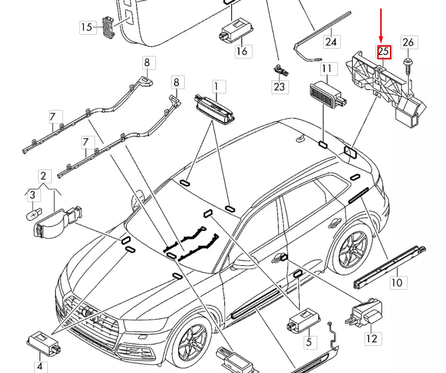NEW AUDI Q5 FY LUGGAGE COMPARTMENT LIGHT SWITCH 80C959121A