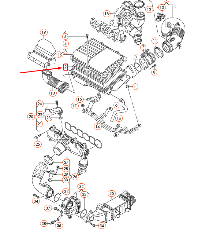 NEW AUDI A1 8X AIR FILTER ELEMENT 6C0129620D ORIGINAL