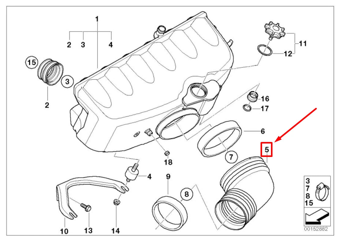 NEW BMW Z3 COUPE E36 INTAKE MANIFOLD SYSTEM AIR DUCT 11617830358 7830358