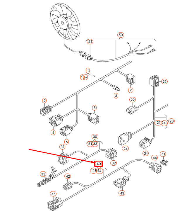 new vw tiguan mk1 left wiring harness for centre console 5n0971641 original