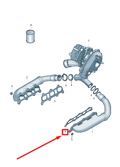 new audi a4 8w2, b9 exhaust manifold gasket 059253039af original