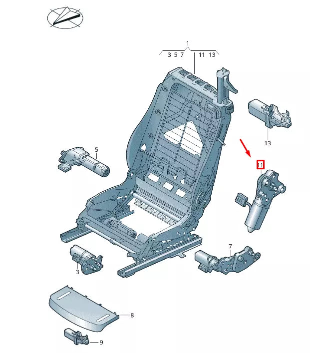 NEW VW TRANSPORTER VI T6 BACKREST ADJUSTMENT MOTOR JNV959245
