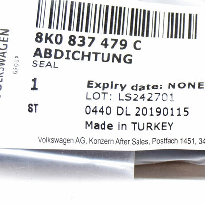 NEW AUDI A4 8K B8 FRONT LEFT INNER WINDOW SLOT SEAL TRIM 8K0837479C