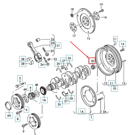 NEW AUDI A3 8V CRANKSHAFT NEEDLE BEARING 056105313C ORIGINAL