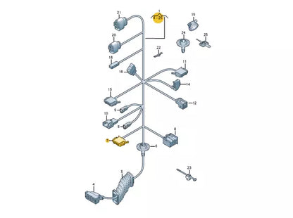 NEW VOLKSWAGEN AMAROK 2H 4PIN LOUDSPEAKER FLAT CONTACT HOUSING 1J0972704