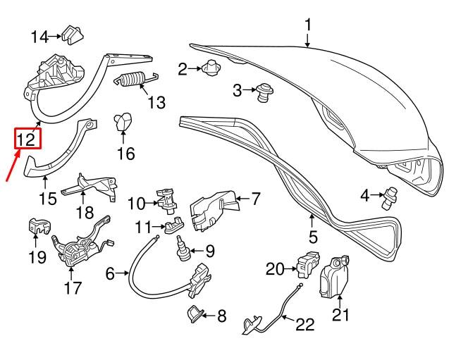 NEW MERCEDES-BENZ C W205 REAR RIGHT SIDE TRUNK LID HINGE A2057500428 ORIGINAL
