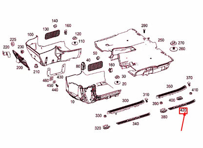 NEW MERCEDES-BENZ S W222 REAR LEFT OUTSIDE DOOR SILL PLATE A2226803335 ORIGINAL
