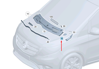 NEW MB VITO W447 FRONT WIPER COVER RIGHT TRIM A44788416749051 ORIGINAL