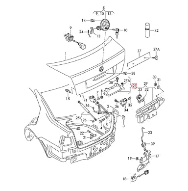 NEW VOLKSWAGEN BORA 1J REAR TRUNK HATCH HANDLE 1J0827566L